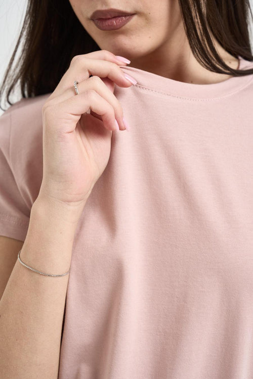 T-shirt donna girocollo rosa - 2