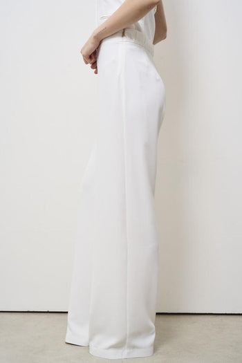 Women's white palazzo trousers - 3