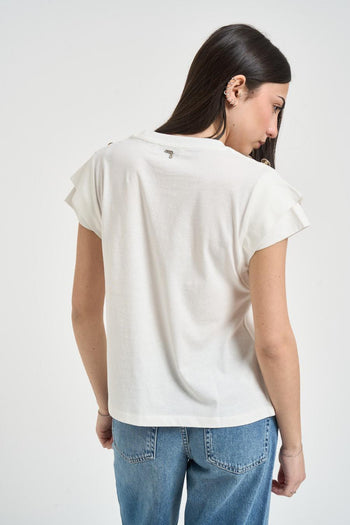 T-shirt donna girocollo bianca - 3