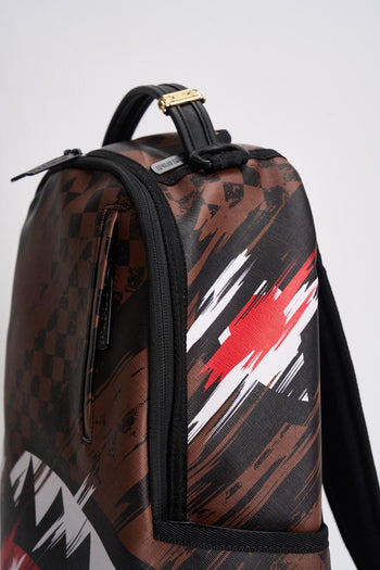 Zaino uomo shark mouth check marrone e nero - 4
