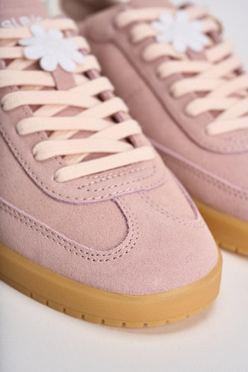 Sneakers donna in suede rosa - 4