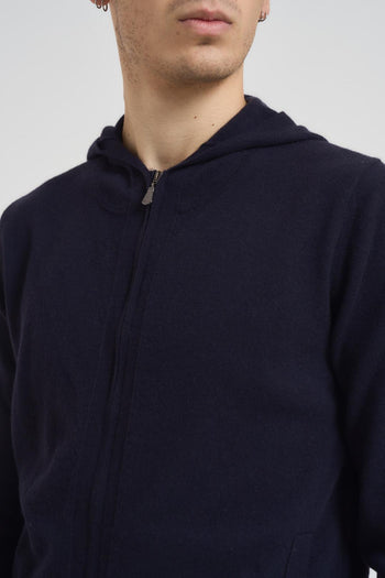 Maglia uomo con cappuccio blu - 4