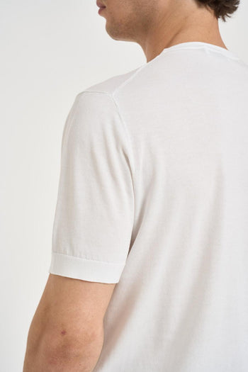 T-shirt uomo in maglia bianco - 4