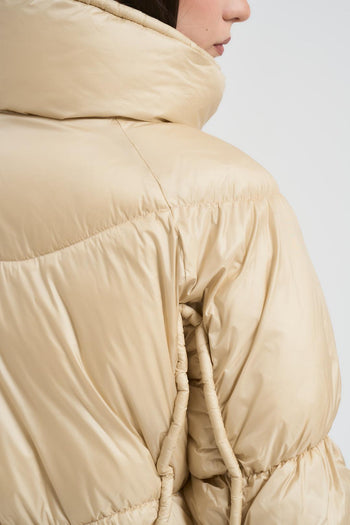 Piumino donna collo alto crema - 5