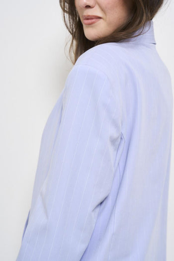 Women's light blue single-breasted jacket - 6