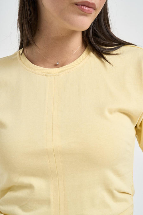 T-shirt donna girocollo giallo - 2