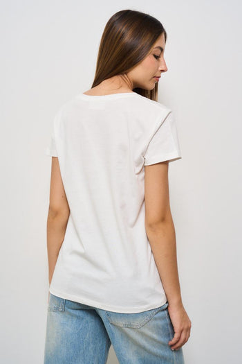 T-shirt donna girocollo bianca Mollani - 3