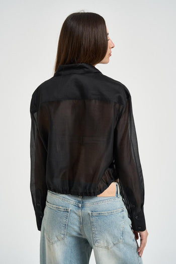 Camicia donna semitrasparente nera - 3