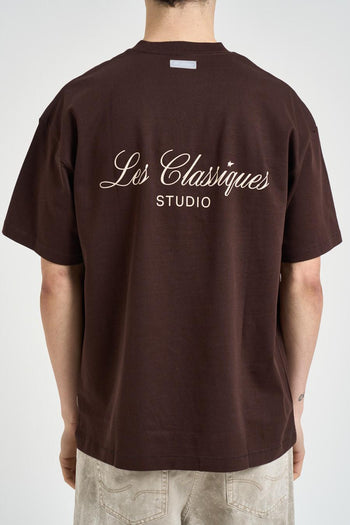 T-shirt uomo girocollo marrone - 4