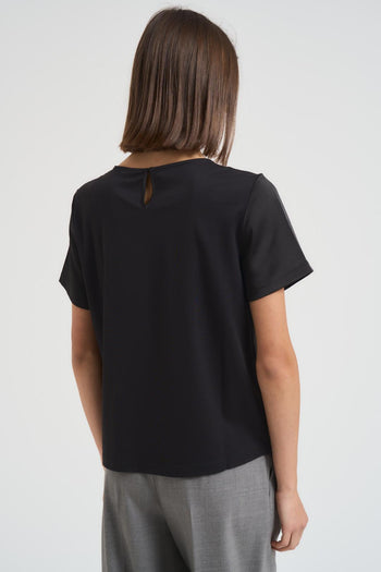 Blusa donna girocollo nera - 3
