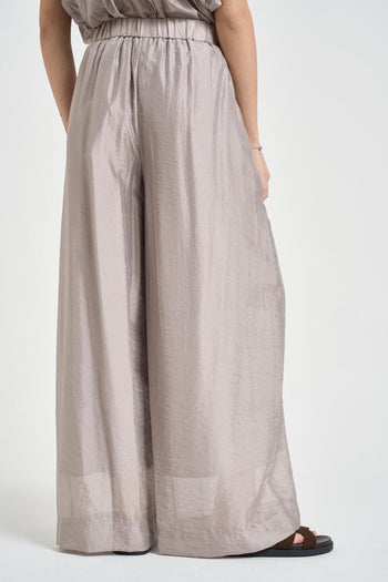 Pantalone donna a palazzo tortora - 4