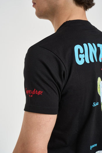 T-shirt uomo con ricamo nera - 5