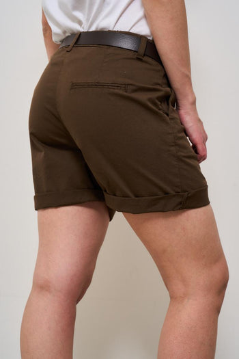 Shorts donna marrone - 5