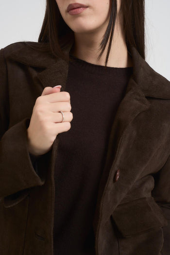 Giacca donna scamosciata moro - 3