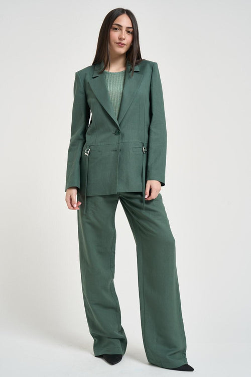 Giacca donna monopetto verde