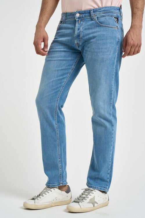 Jeans uomo straight in denim chiaro - 2