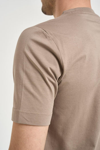 T-shirt uomo in cotone tortora - 4