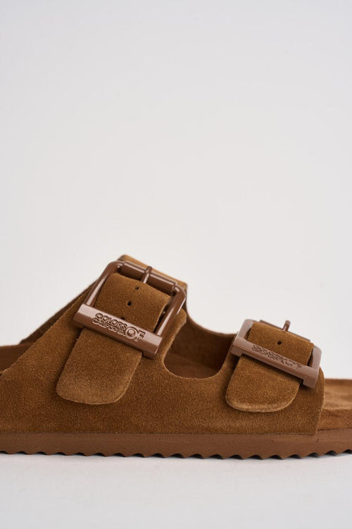 Sandalo donna in suede cammello - 2