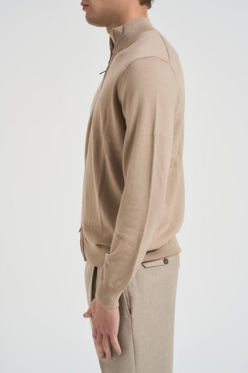 Maglia uomo con zip beige - 4