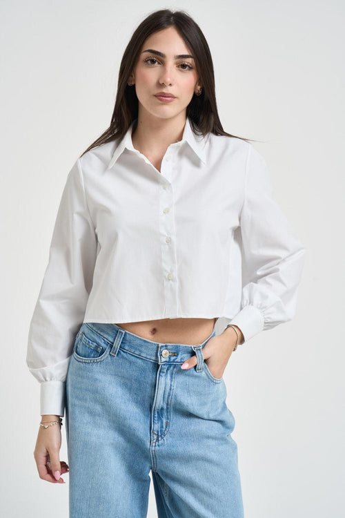 Camicia donna bianca cropped