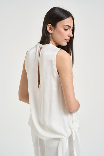 Top donna smanicato bianco - 3