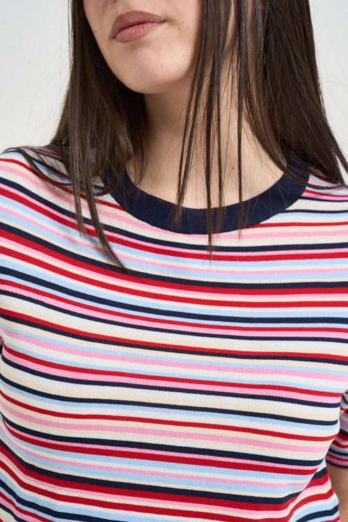T-shirt donna in maglia multicolor - 2