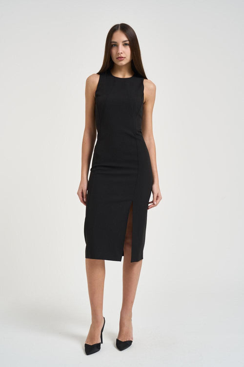 Abito donna con spacco nero