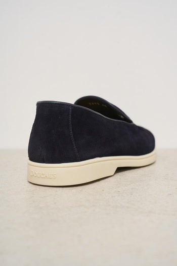 Mocassino uomo in suede blu - 6