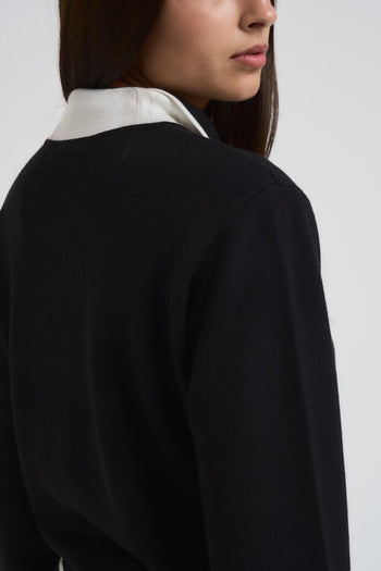 Cardigan donna nero e bianco - 4
