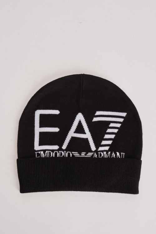 Berretto uomo nero con logo frontale - 1