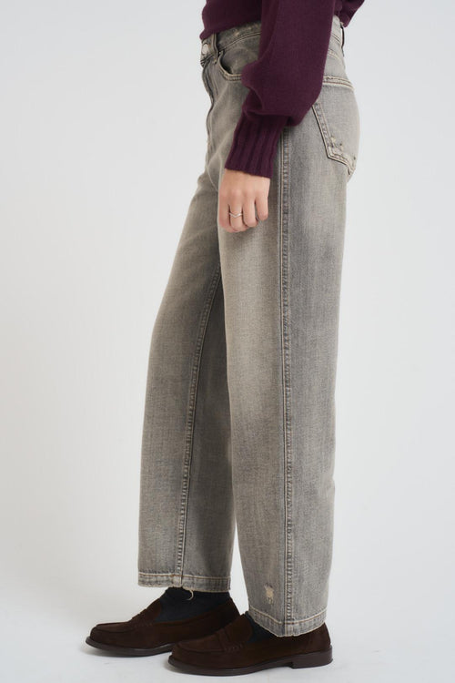 Jeans donna dritto grigio chiaro - 2