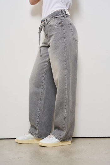 Jeans donna in denim grigio - 4