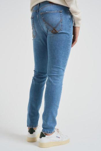 Jeans uomo skinny in denim chiaro - 5