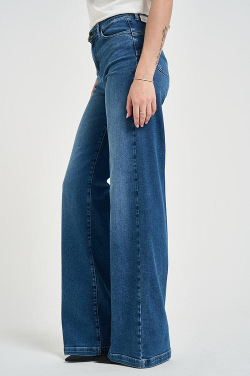 Jeans donna "Good flare" in denim scuro - 2