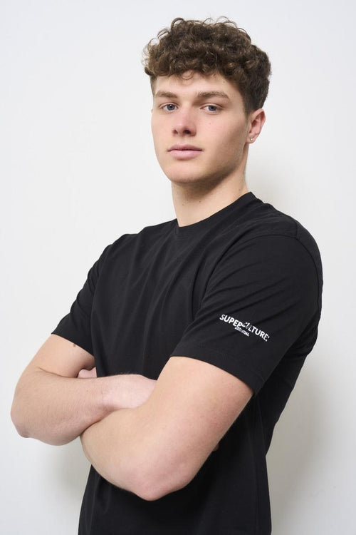 Men's black crew neck t-shirt - 2
