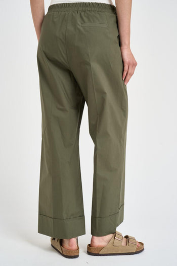 Pantalone donna fluido verde militare - 4