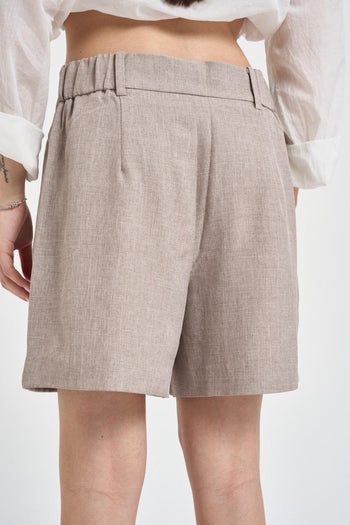 Shorts donna beige melange - 3