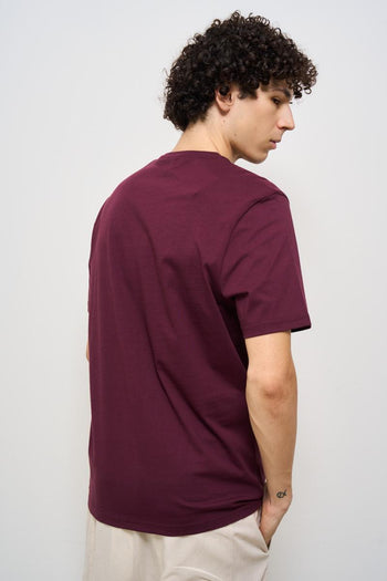 T-shirt uomo girocollo bordeaux - 4