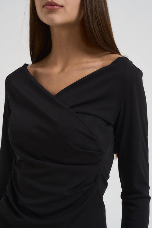 T-shirt donna scollo V nero - 2