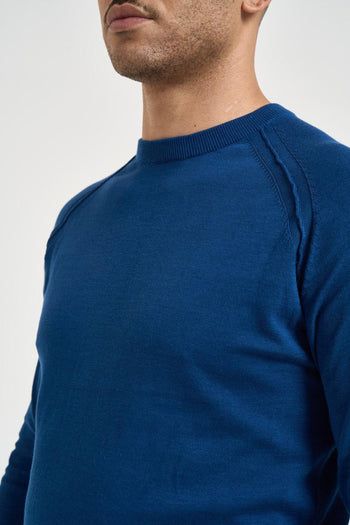 Maglia uomo girocollo blu royal - 3