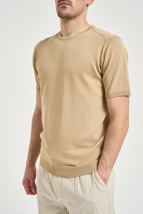 T-shirt uomo in maglia beige