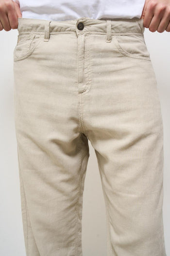 Jeans uomo in denim sabbia - 6