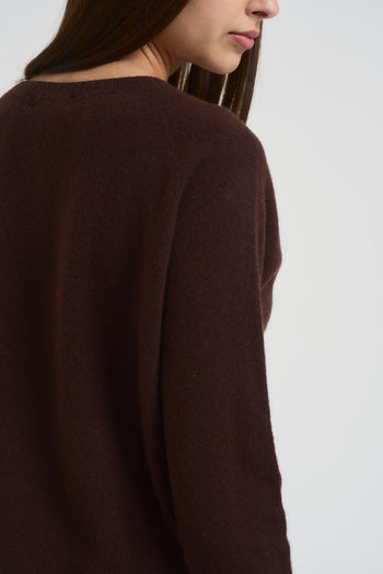 Maglia donna scollo a barchetta caffè - 5