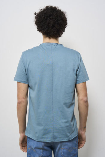 T-shirt uomo girocollo celeste - 3