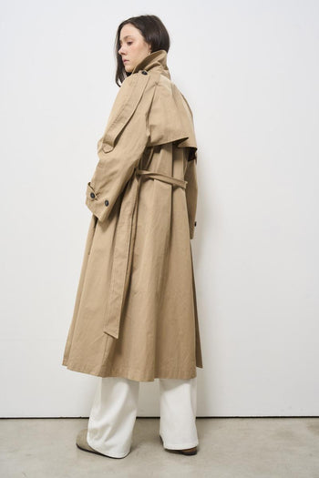 Trench donna lungo beige - 4