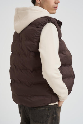 Gilet uomo trapuntato marrone - 5