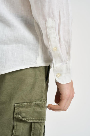 Camicia uomo in lino bianca - 6