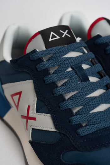 Sneakers uomo in suede blu e celeste - 6