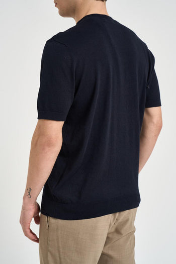 T-shirt uomo in maglia blu notte - 3