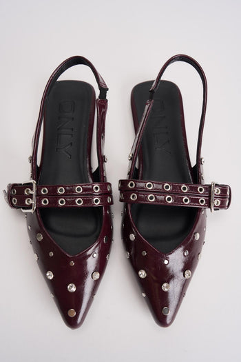 Slingback donna bordeaux con borchie - 7